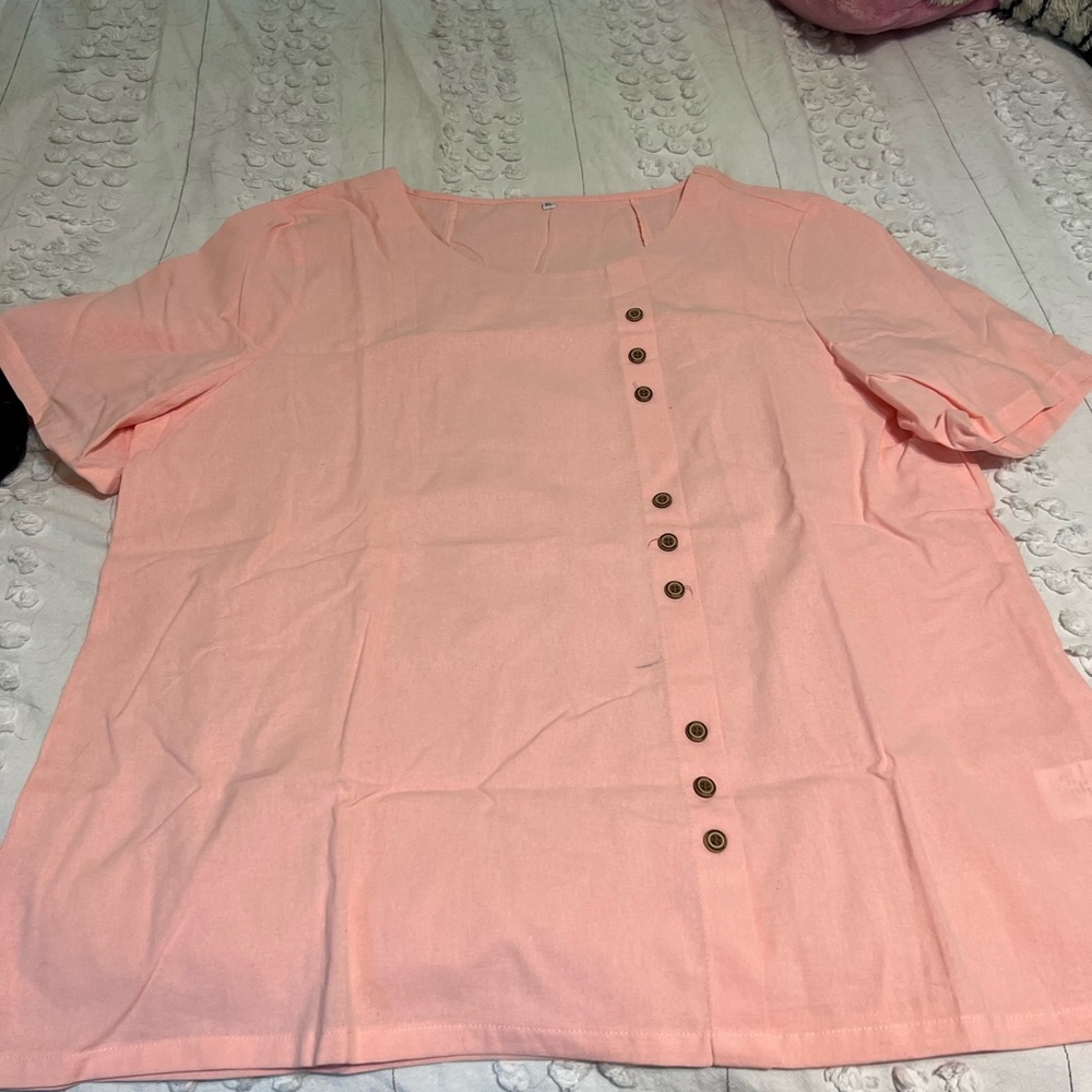 Super cute casual blouse, pale pink, XL